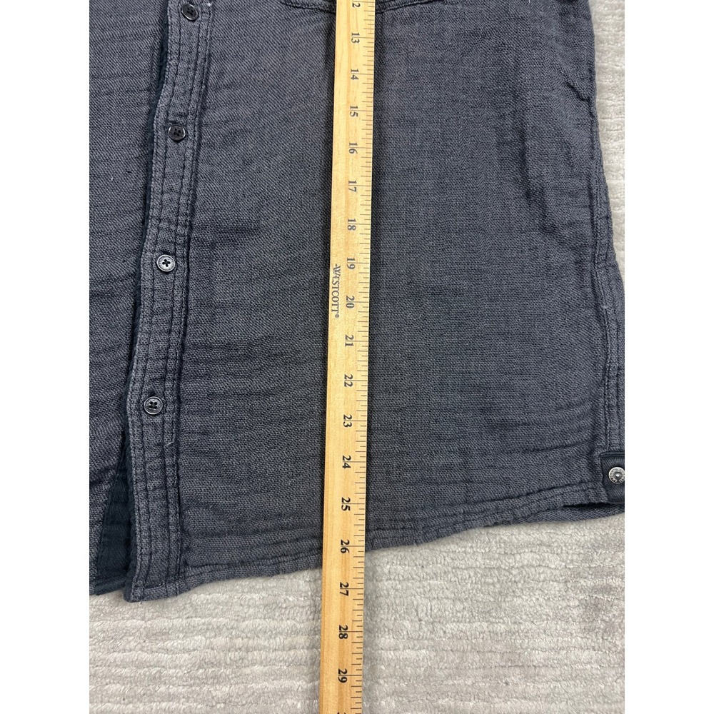 Carbon 2 Cobalt Shirt Mens Large Gray Button Up Knit Cotton Long Sleeve - Picture 5 of 11